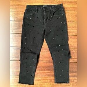 Driftwood Jackie Black Skinny Jeans – Pearl Embellished Size 28
